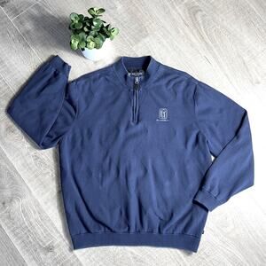 OXFORD GOLF Blue 1/4 Zip Polo Sweater Pullover Men’s Size Medium